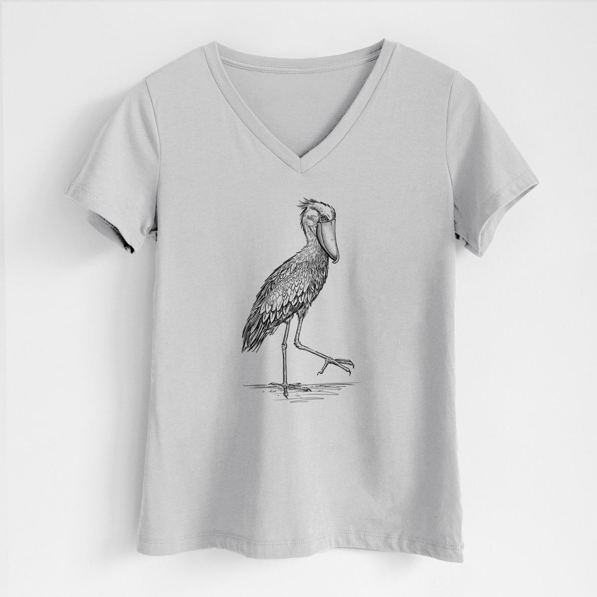 Shoebill Stork - Balaeniceps rex - Women&#39;s Lightweight Relaxed Fit 100% Cotton V-neck