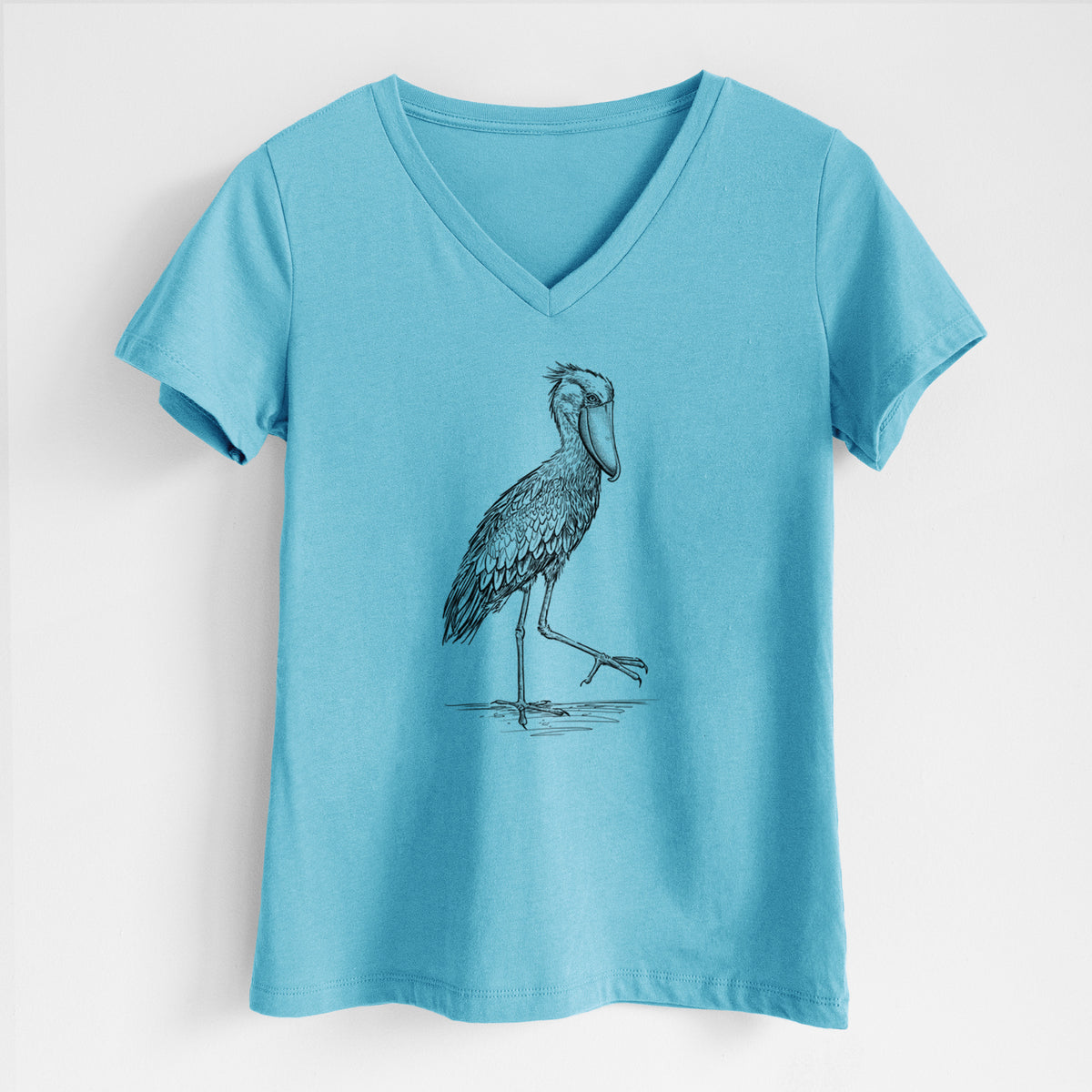 Shoebill Stork - Balaeniceps rex - Women&#39;s Lightweight Relaxed Fit 100% Cotton V-neck