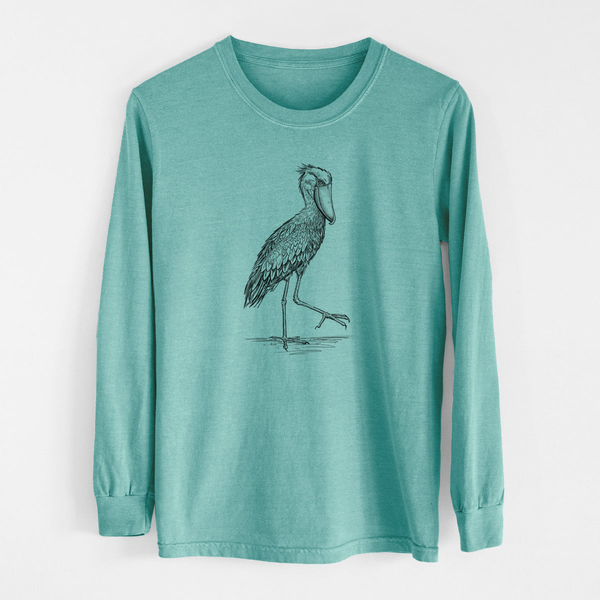 Shoebill Stork - Balaeniceps rex - Men&#39;s Heavyweight 100% Cotton Long Sleeve
