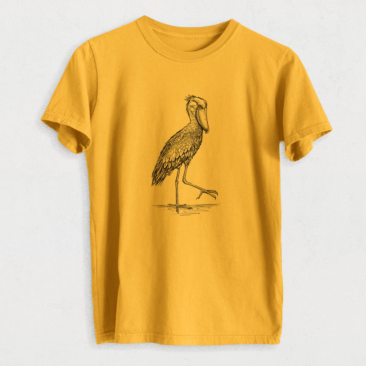 Shoebill Stork - Balaeniceps rex - Heavyweight Men&#39;s 100% Organic Cotton Tee