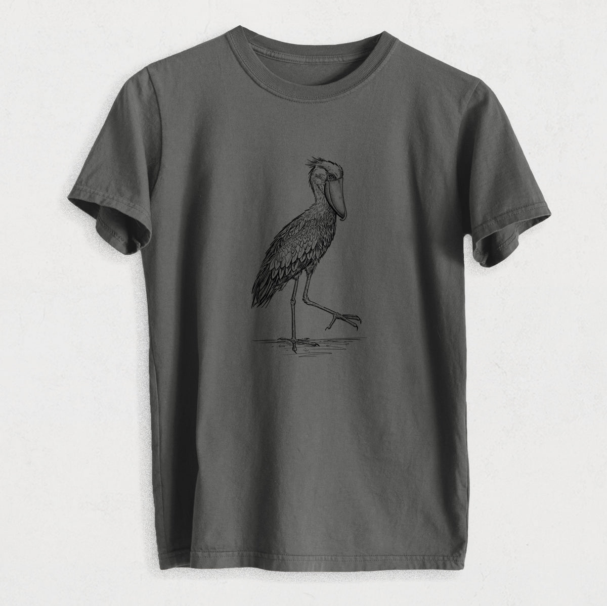 Shoebill Stork - Balaeniceps rex - Heavyweight Men&#39;s 100% Organic Cotton Tee