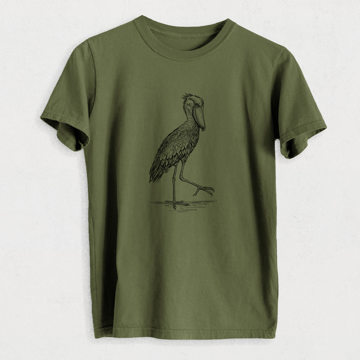 Shoebill Stork - Balaeniceps rex - Heavyweight Men&#39;s 100% Organic Cotton Tee