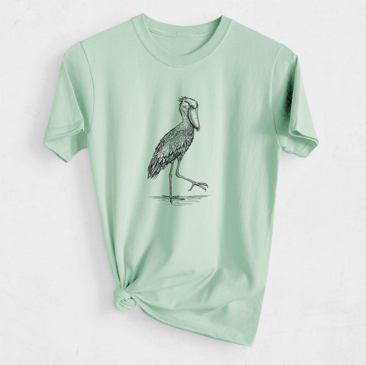Shoebill Stork - Balaeniceps rex - Heavyweight Men&#39;s 100% Organic Cotton Tee