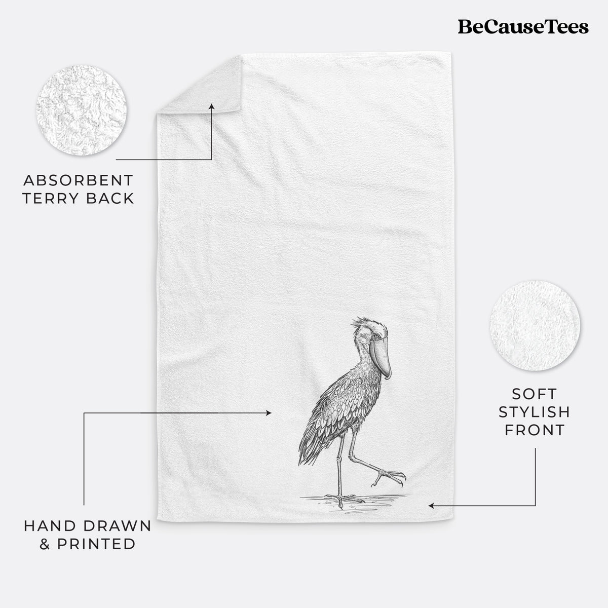 Shoebill Stork - Balaeniceps rex Premium Decorative Hand Towel