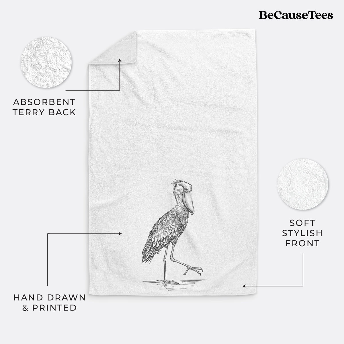 Shoebill Stork - Balaeniceps rex Premium Decorative Hand Towel