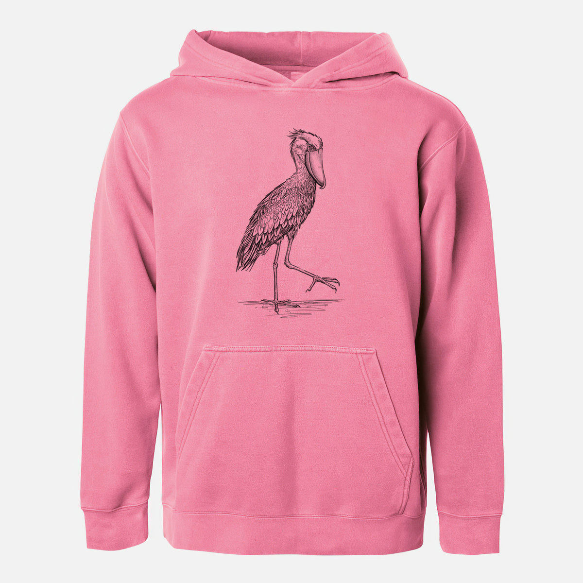 Shoebill Stork - Balaeniceps rex - Youth Pigment Dyed Hoodie