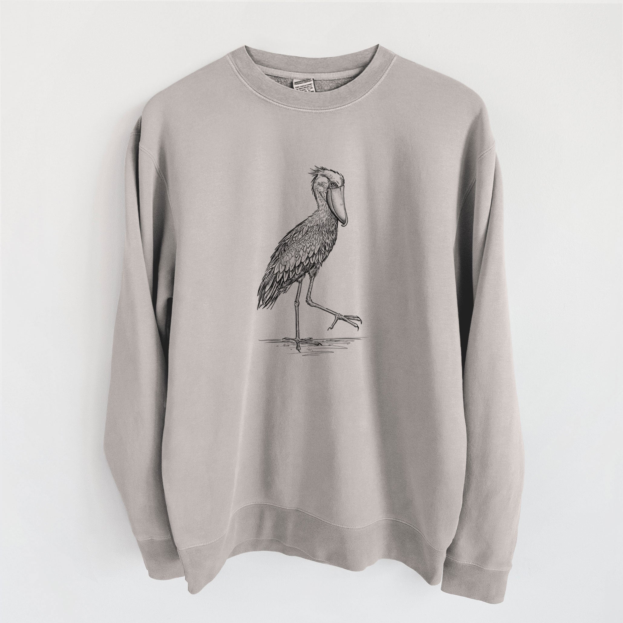 Shoebill Stork - Balaeniceps rex - Unisex Pigment Dyed Crew Sweatshirt