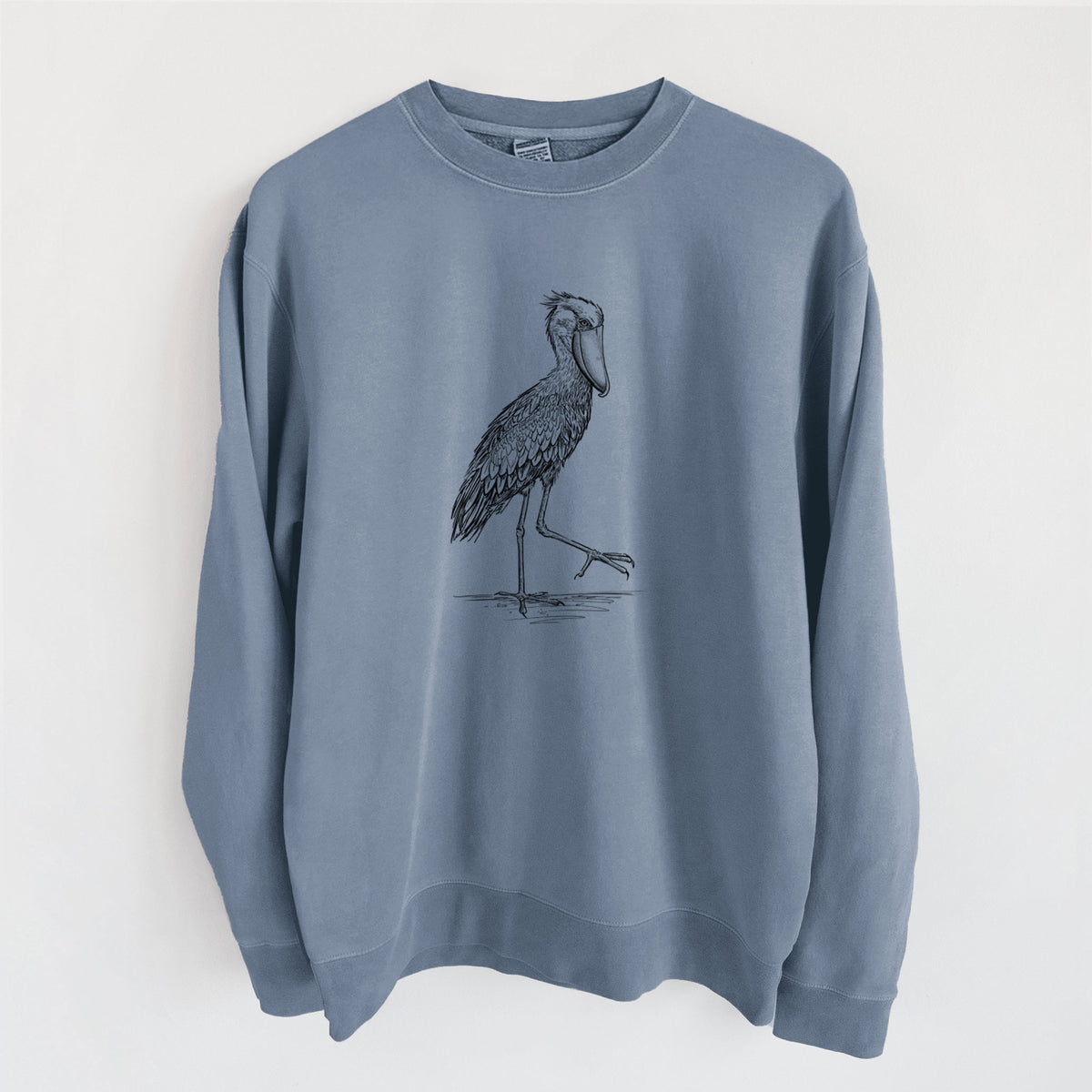 Shoebill Stork - Balaeniceps rex - Unisex Pigment Dyed Crew Sweatshirt
