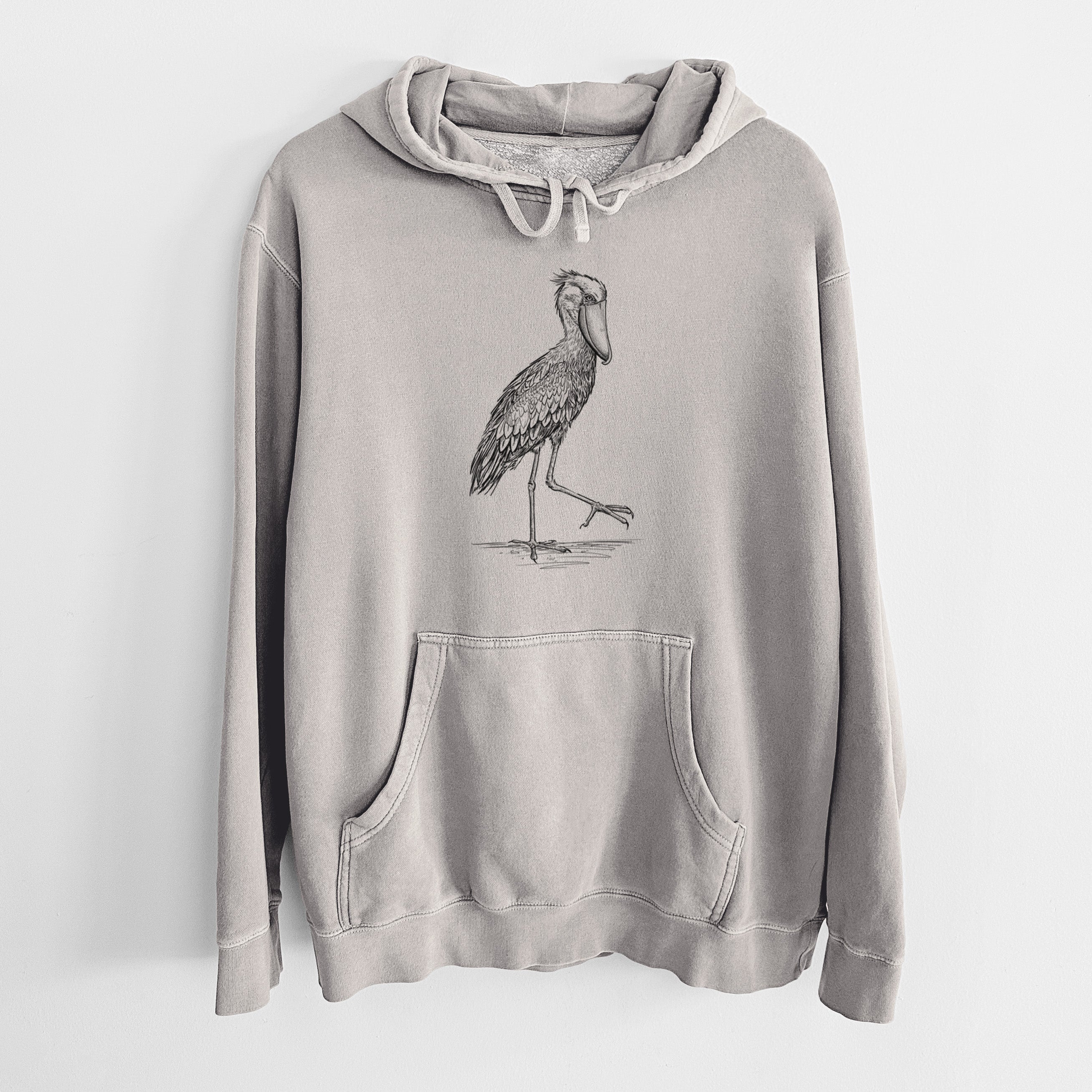 Shoebill Stork - Balaeniceps rex - Unisex Pigment Dyed Hoodie