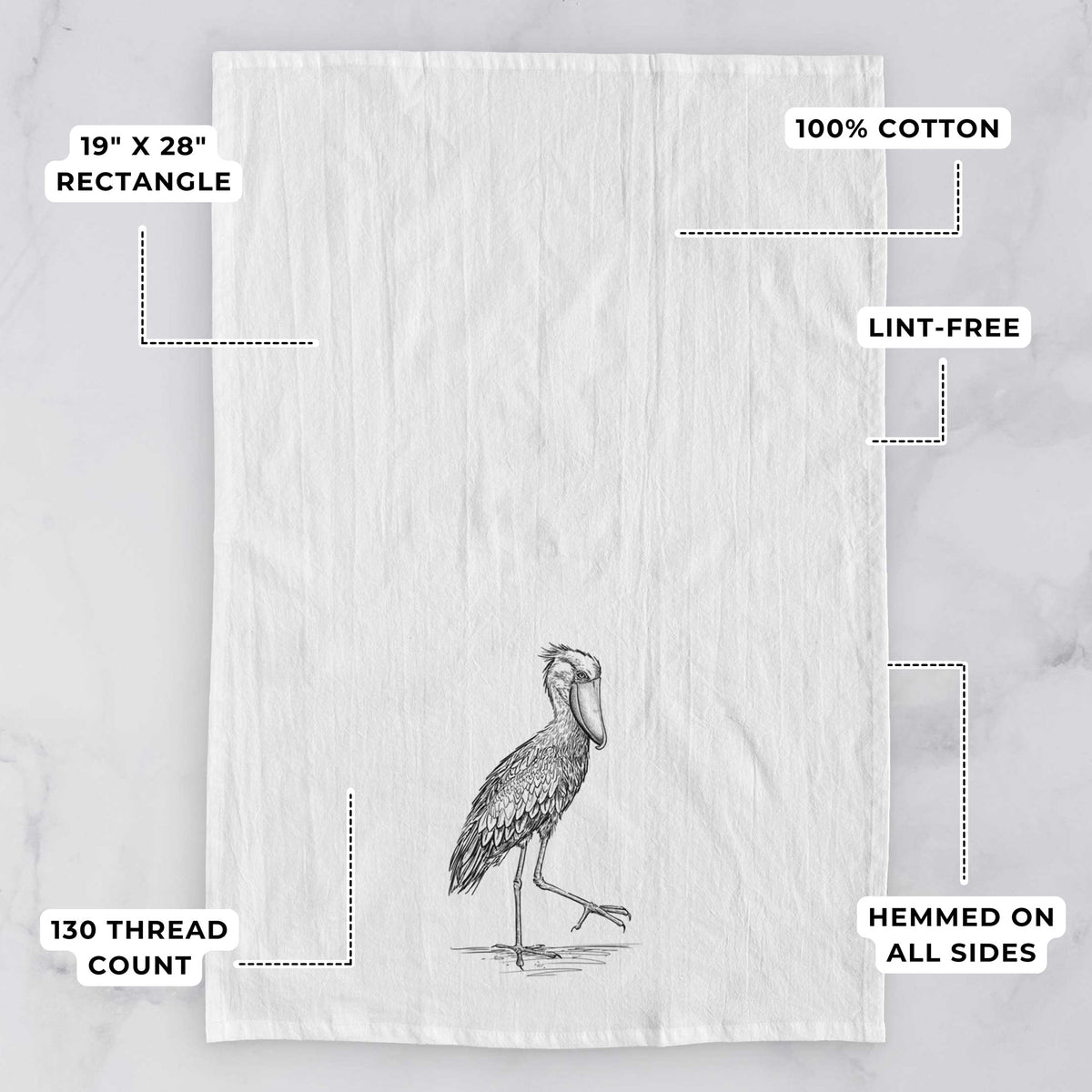 Shoebill Stork - Balaeniceps rex Tea Towel