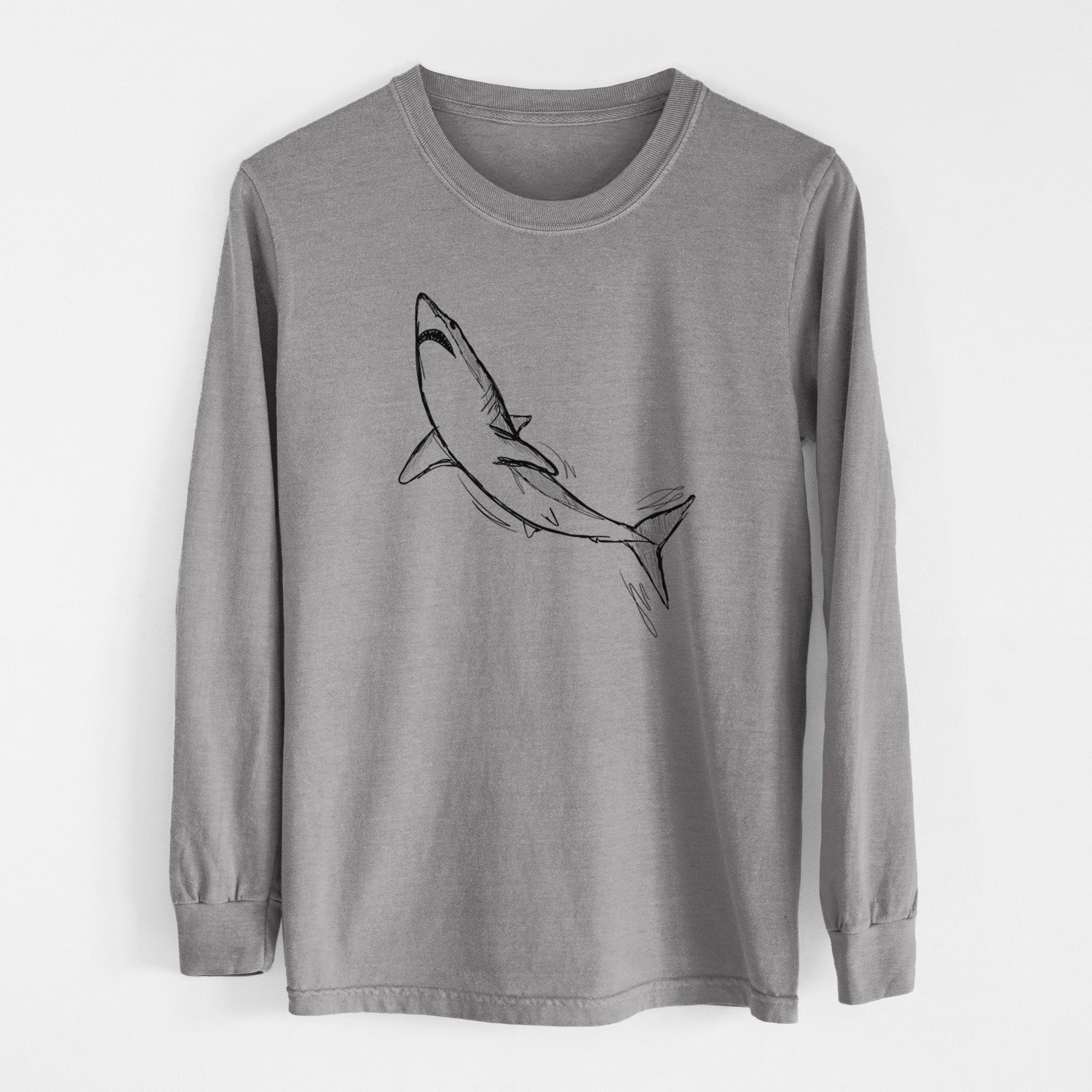 Shortfin Mako Shark - Men's Heavyweight 100% Cotton Long Sleeve