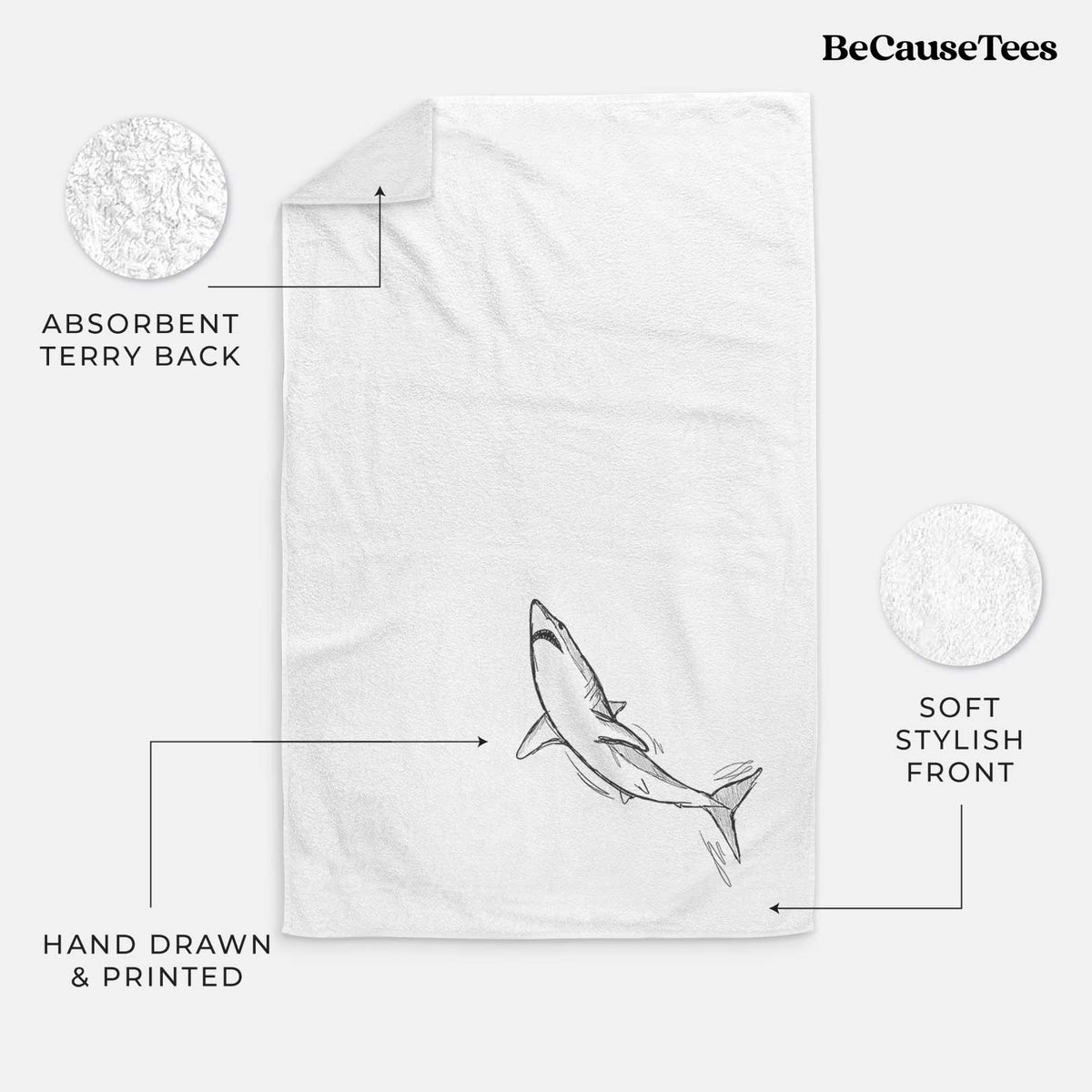 Shortfin Mako Shark Premium Decorative Hand Towel