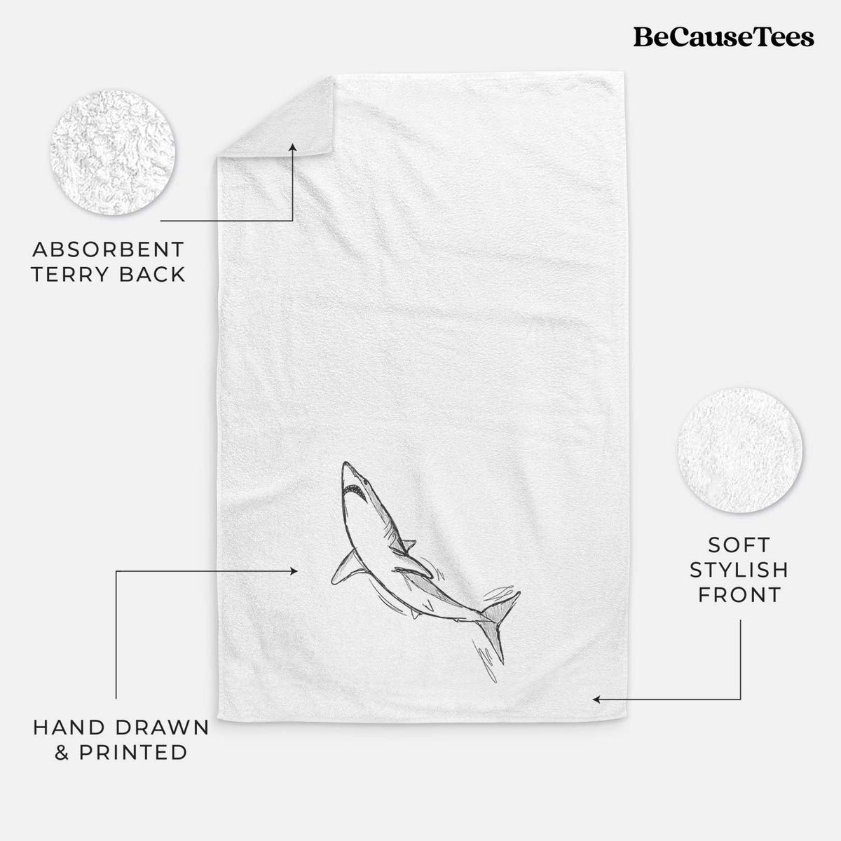 Shortfin Mako Shark Premium Decorative Hand Towel