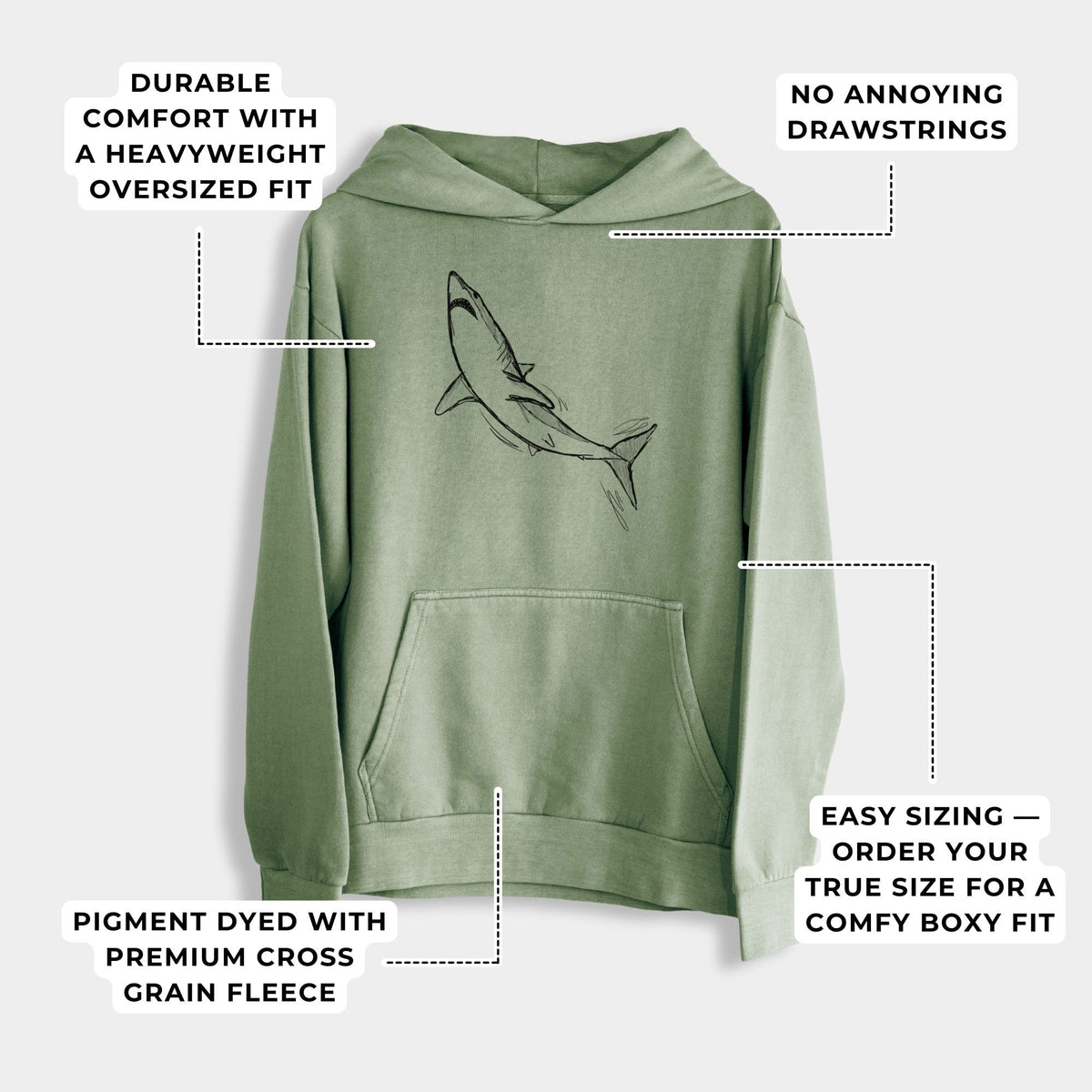 Shortfin Mako Shark  - Urban Heavyweight Hoodie