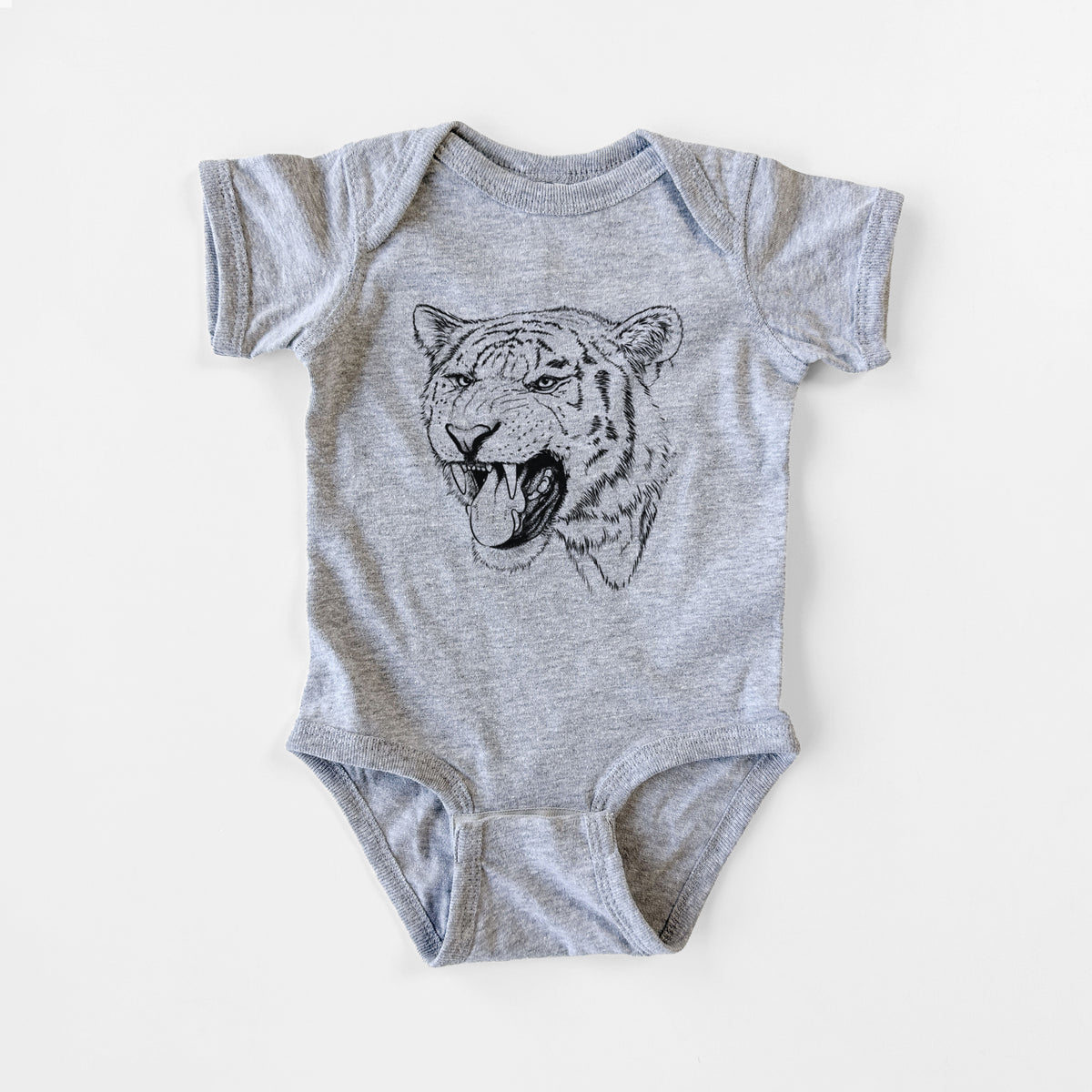 Siberian Tiger - Panthera tigris altaica - Baby Fine Jersey Bodysuit
