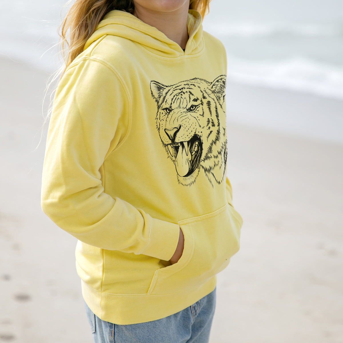 Siberian Tiger - Panthera tigris altaica - Youth Pigment Dyed Hoodie