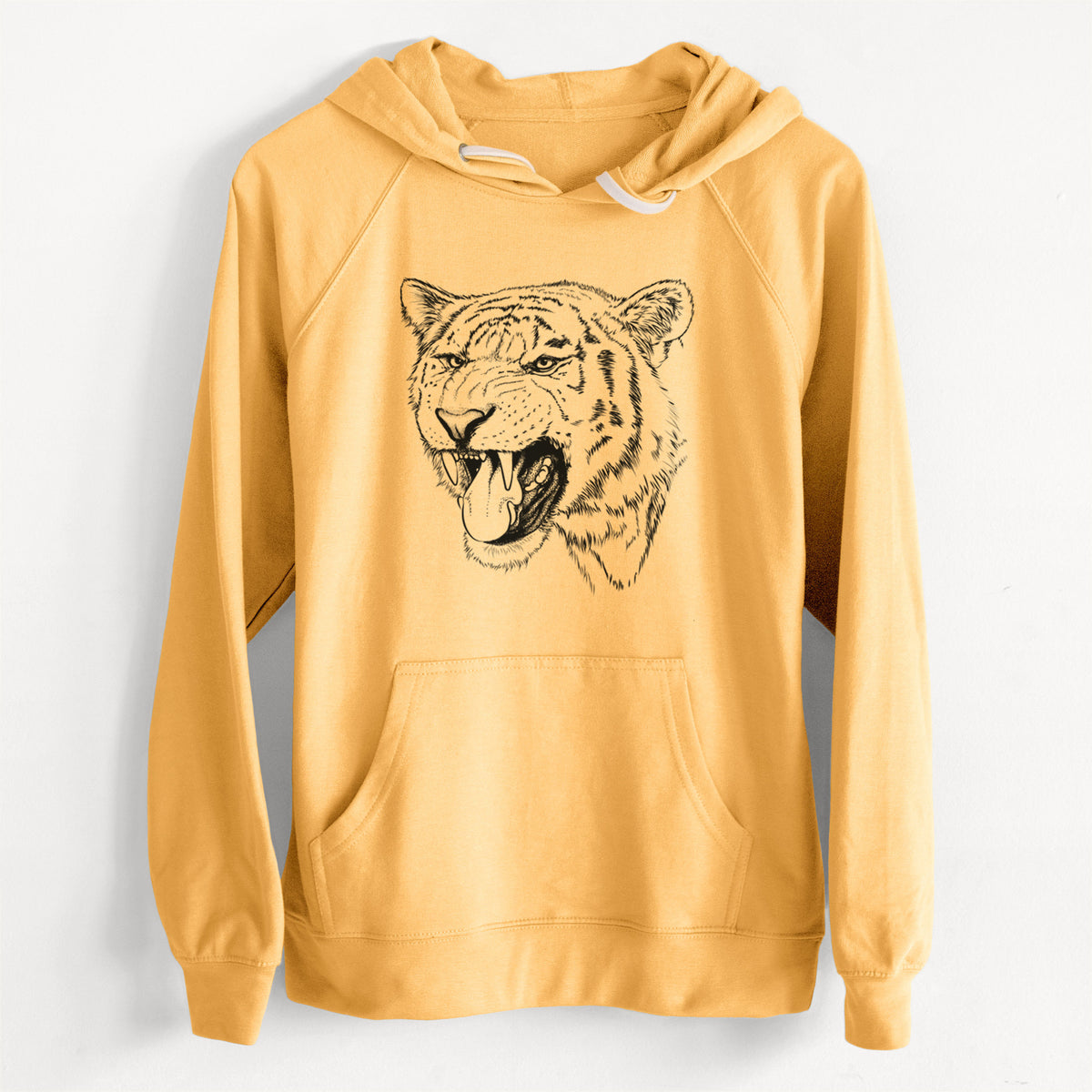 CLEARANCE - Siberian Tiger - Panthera tigris altaica  - Unisex Slim Fit Loopback Terry Hoodie