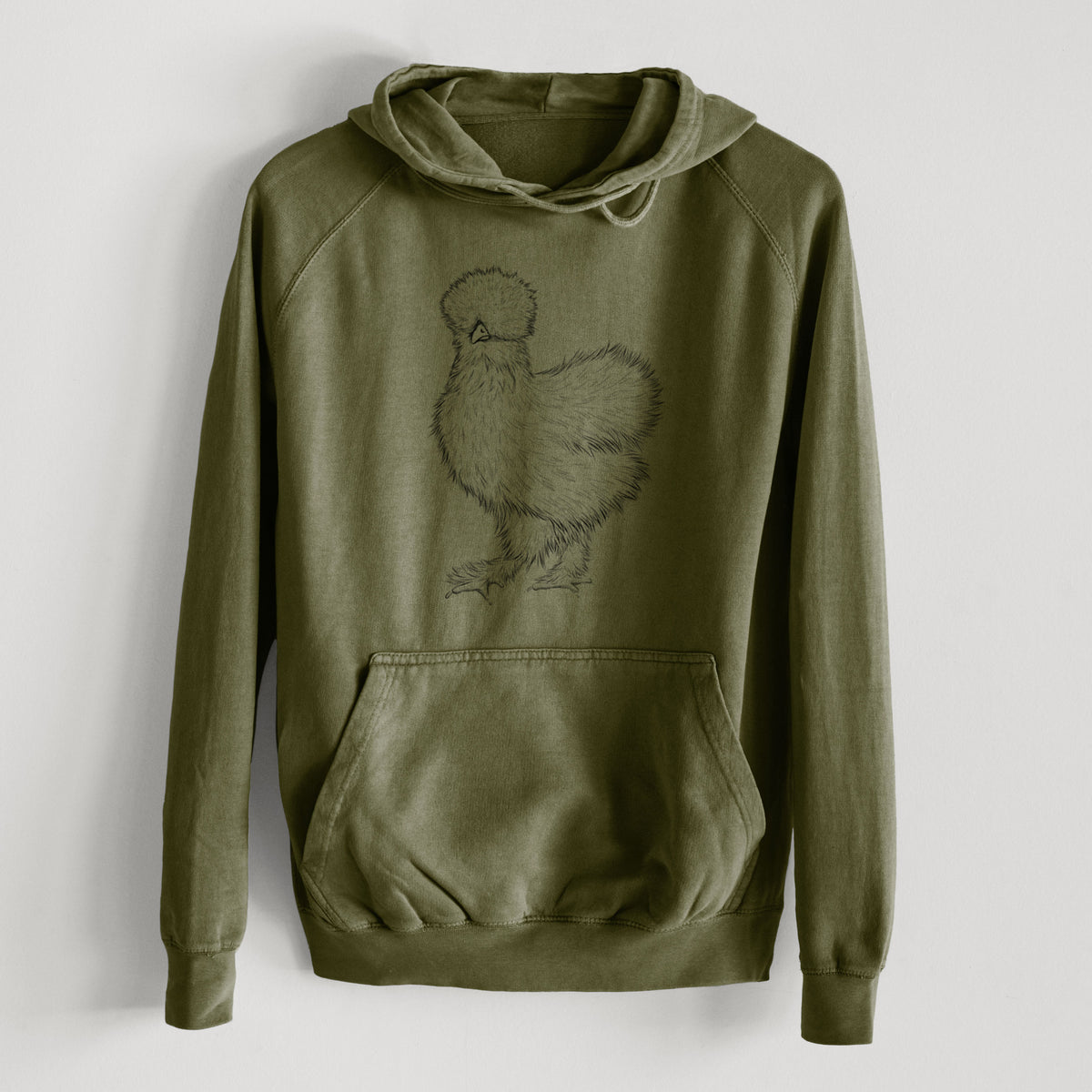 Silkie Chicken  - Mid-Weight Unisex Vintage 100% Cotton Hoodie