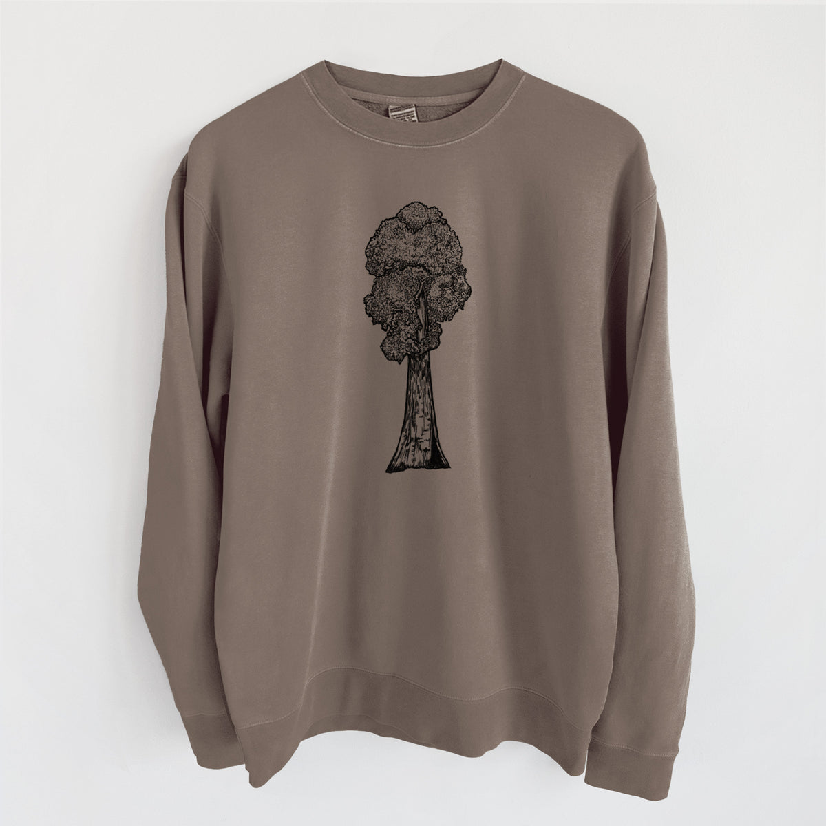 Sequoia - Unisex Pigment Dyed Crew Sweatshirt in Espresso Brown Color