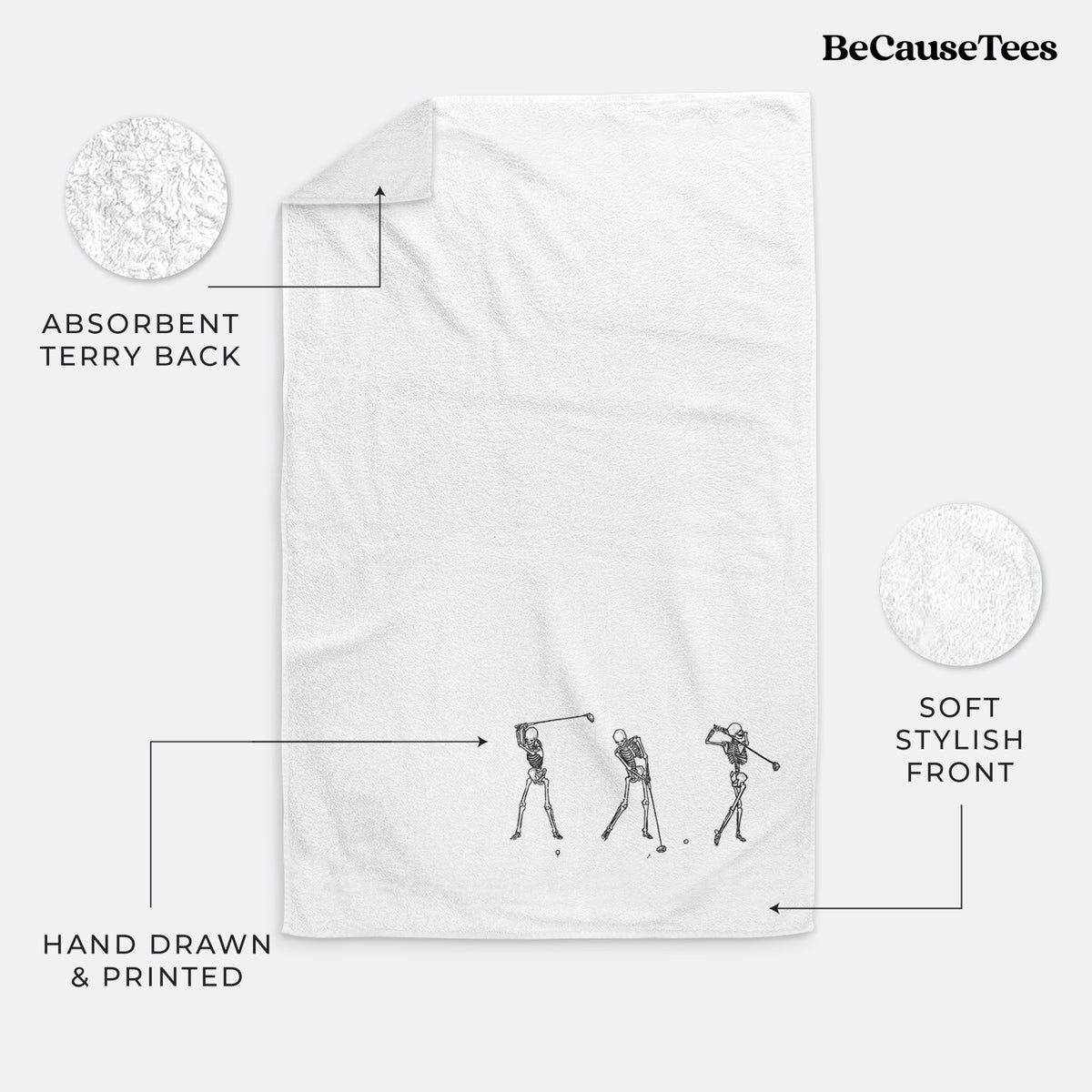 The Golf Swing - Skeleton Collection Premium Decorative Hand Towel