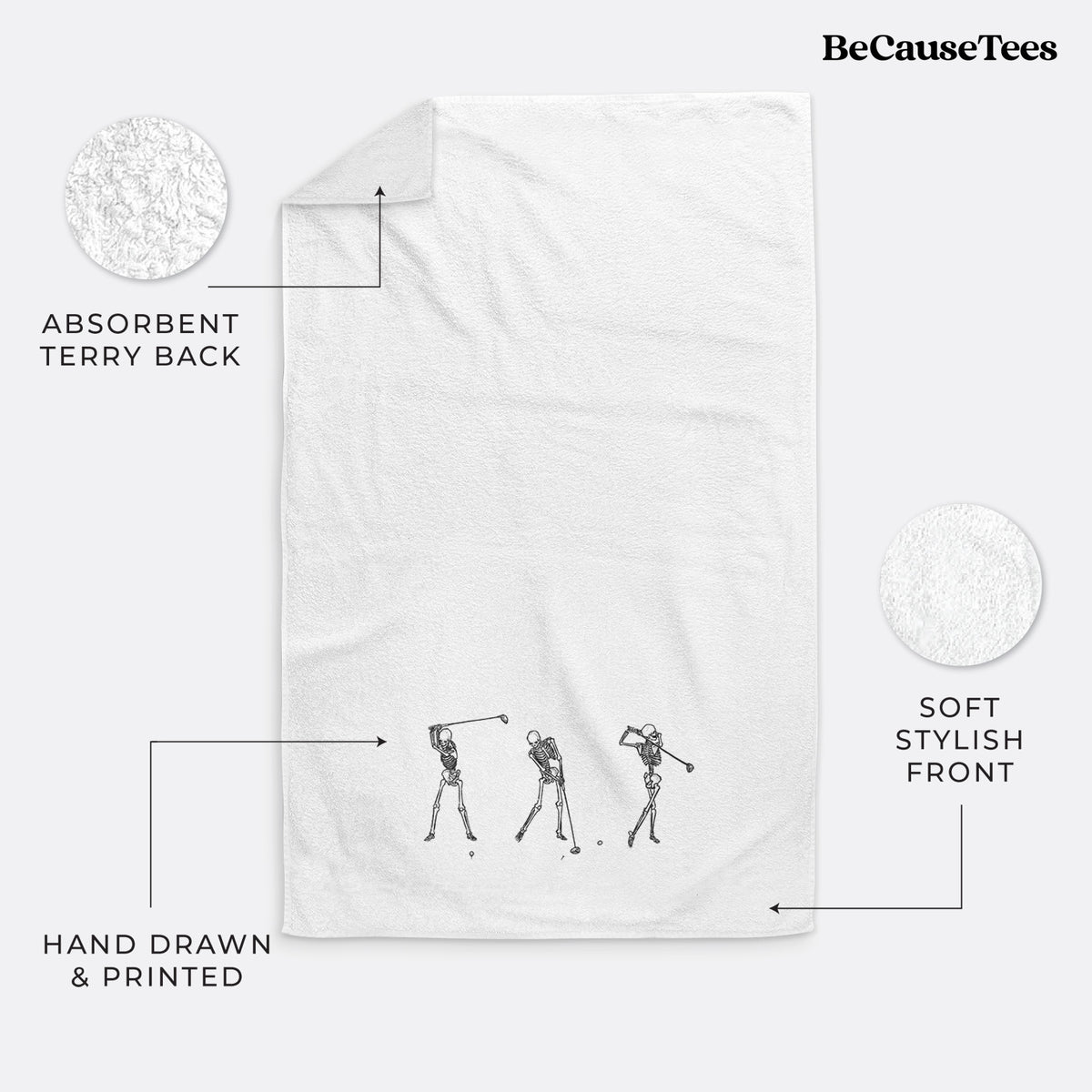 The Golf Swing - Skeleton Collection Premium Decorative Hand Towel