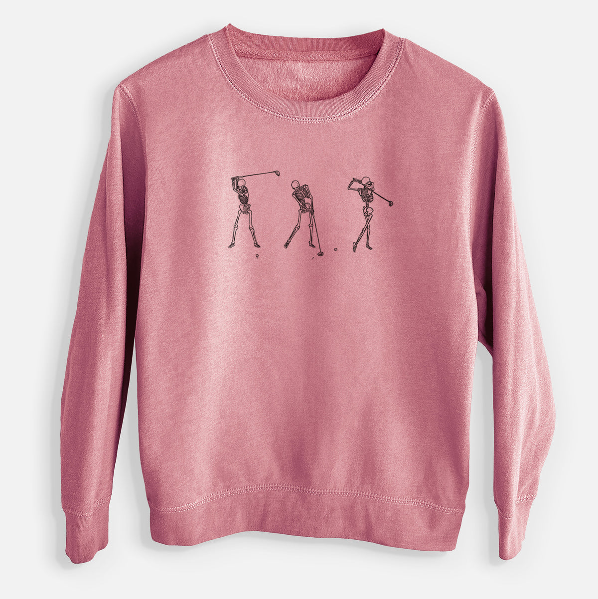 The Golf Swing - Skeleton Collection - Youth Lightweight Crewneck Sweatshirt