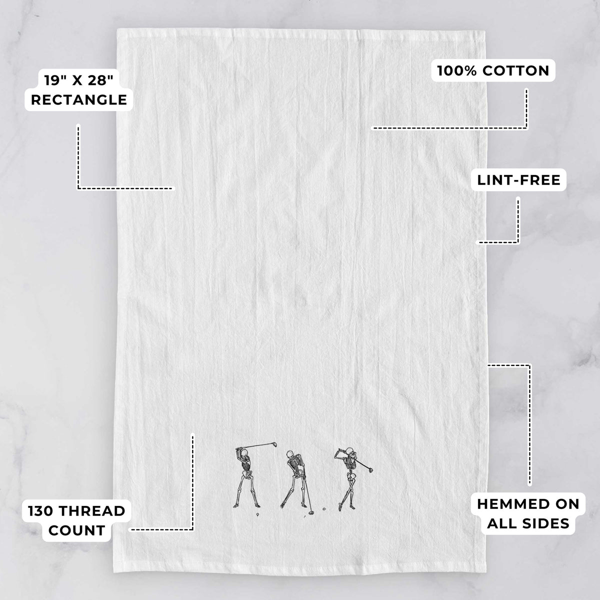 The Golf Swing - Skeleton Collection Tea Towel