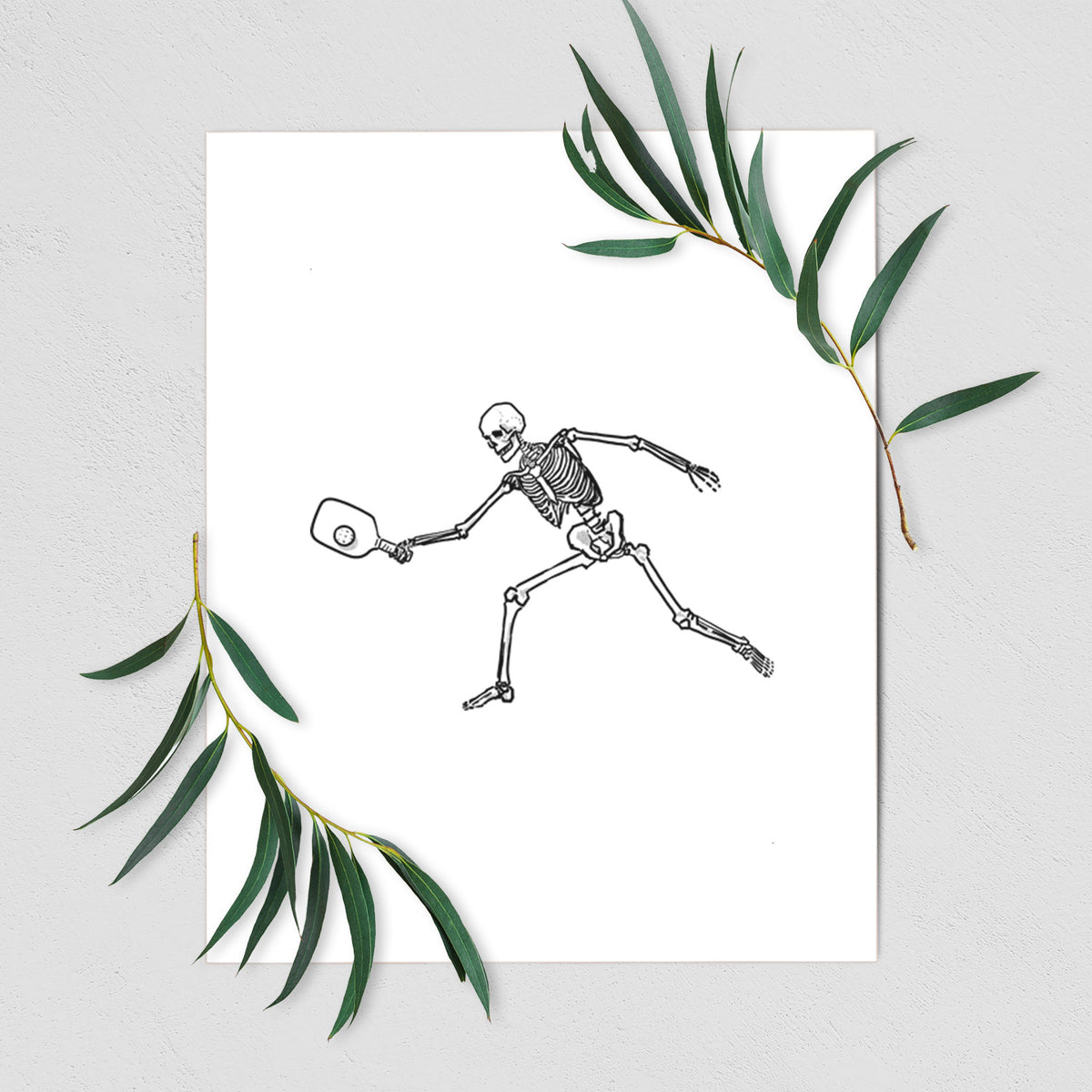 The Pickleball Block Volley - Skeleton Collection - Fine Art Print