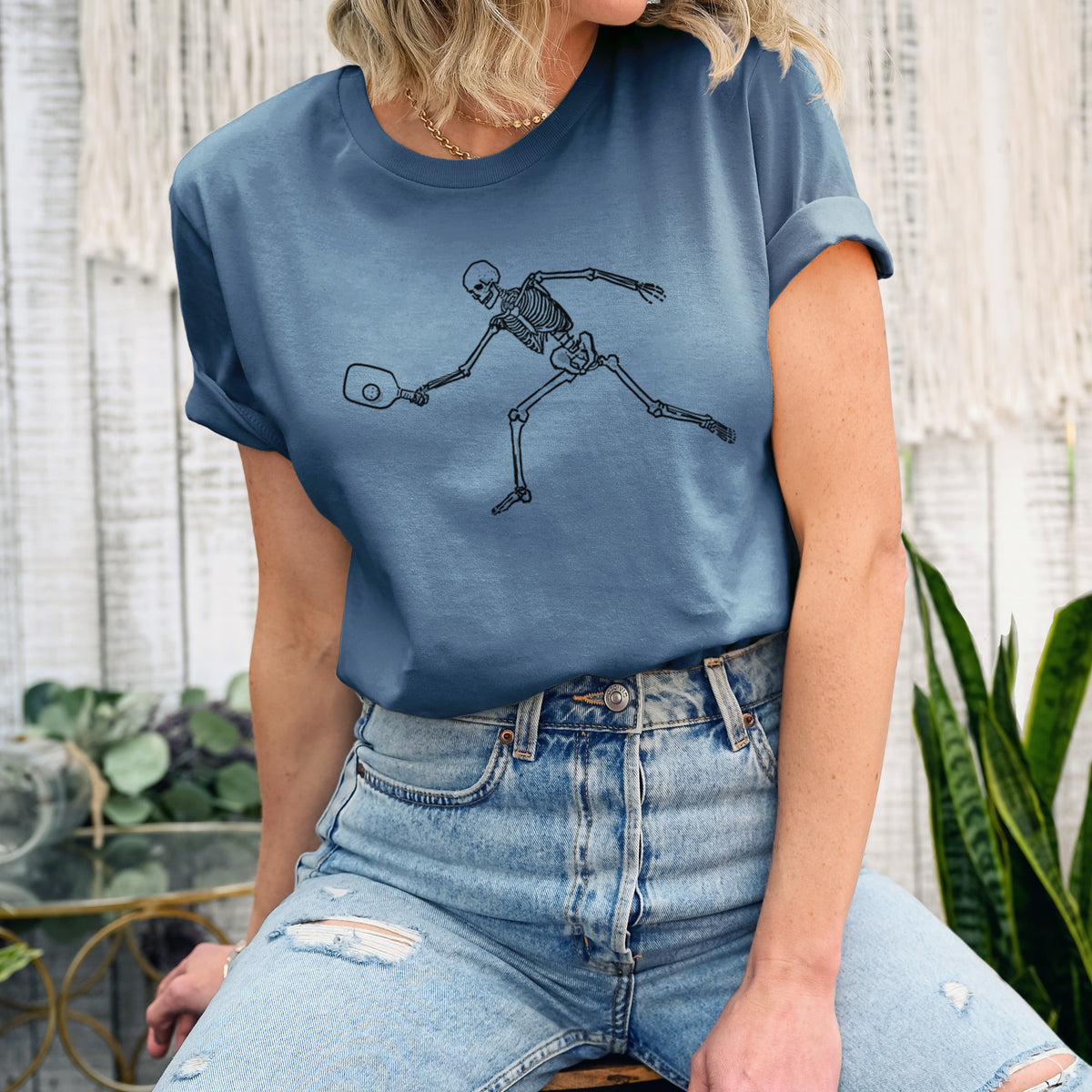 The Pickleball Block Volley - Skeleton Collection - Lightweight 100% Cotton Unisex Crewneck