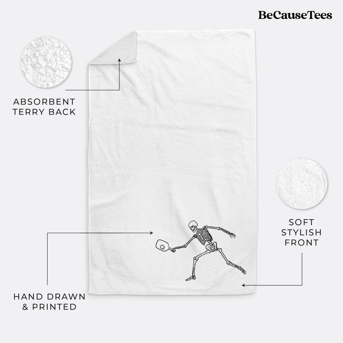The Pickleball Block Volley - Skeleton Collection Premium Decorative Hand Towel