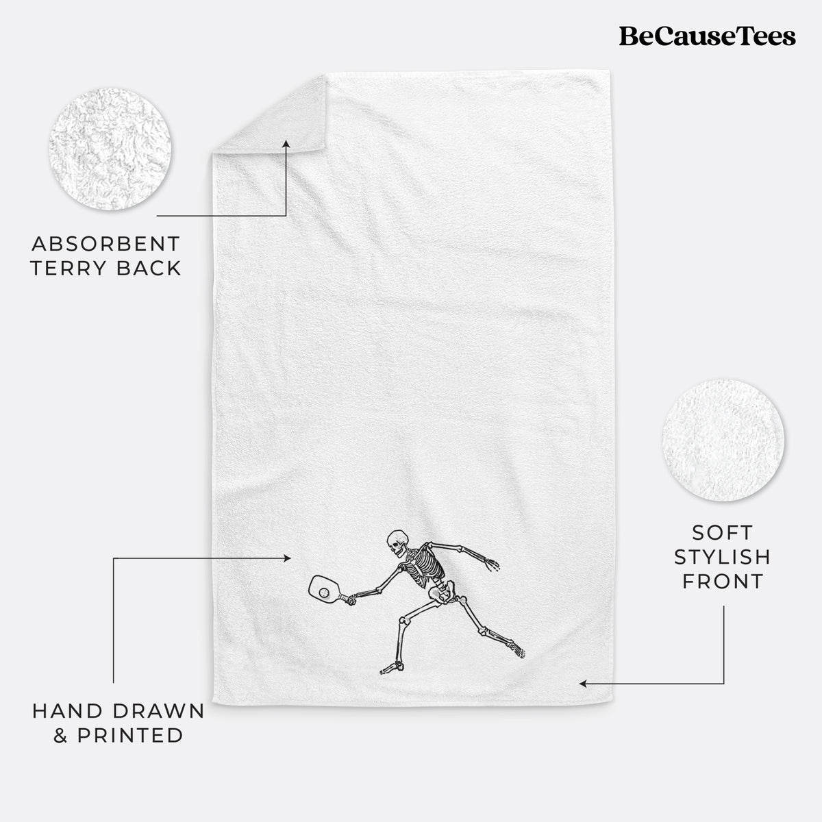 The Pickleball Block Volley - Skeleton Collection Premium Decorative Hand Towel