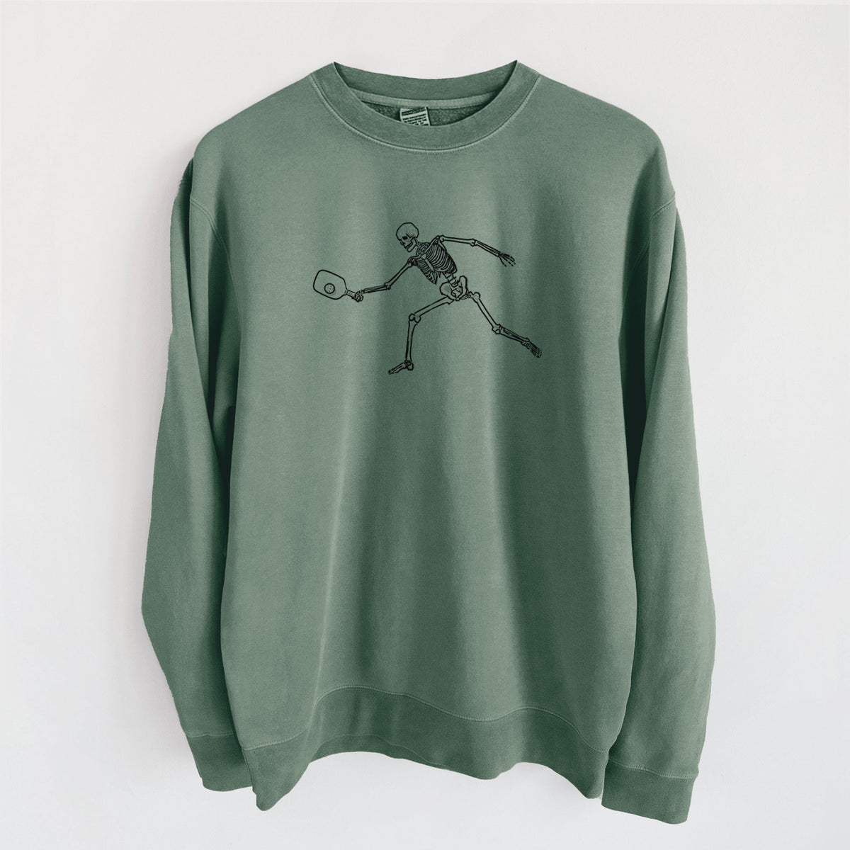 The Pickleball Block Volley - Skeleton Collection - Unisex Pigment Dyed Crew Sweatshirt