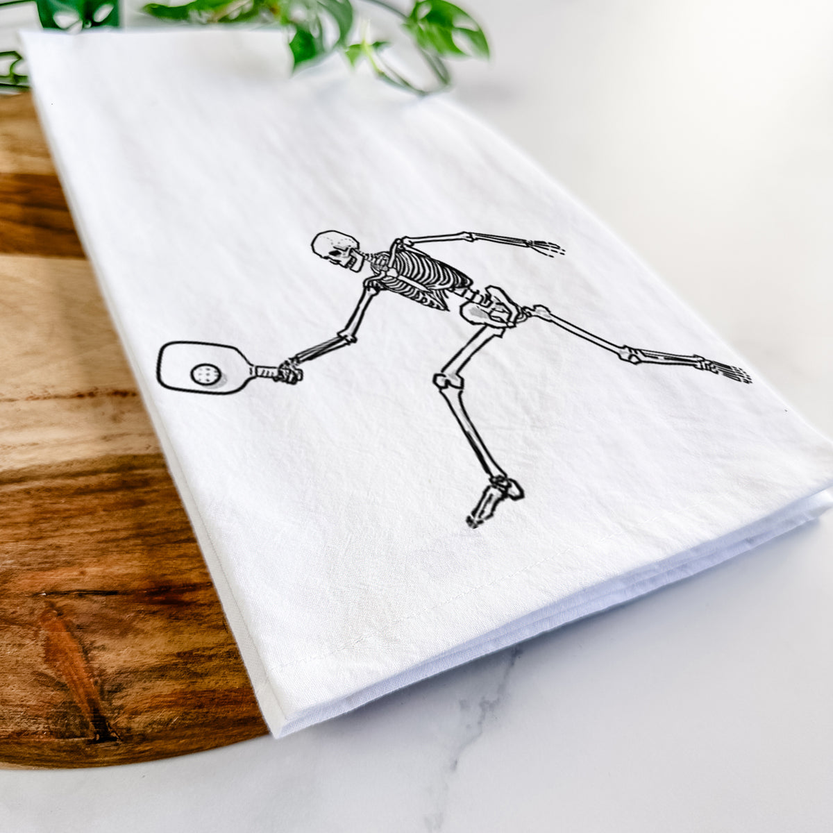 The Pickleball Block Volley - Skeleton Collection Tea Towel