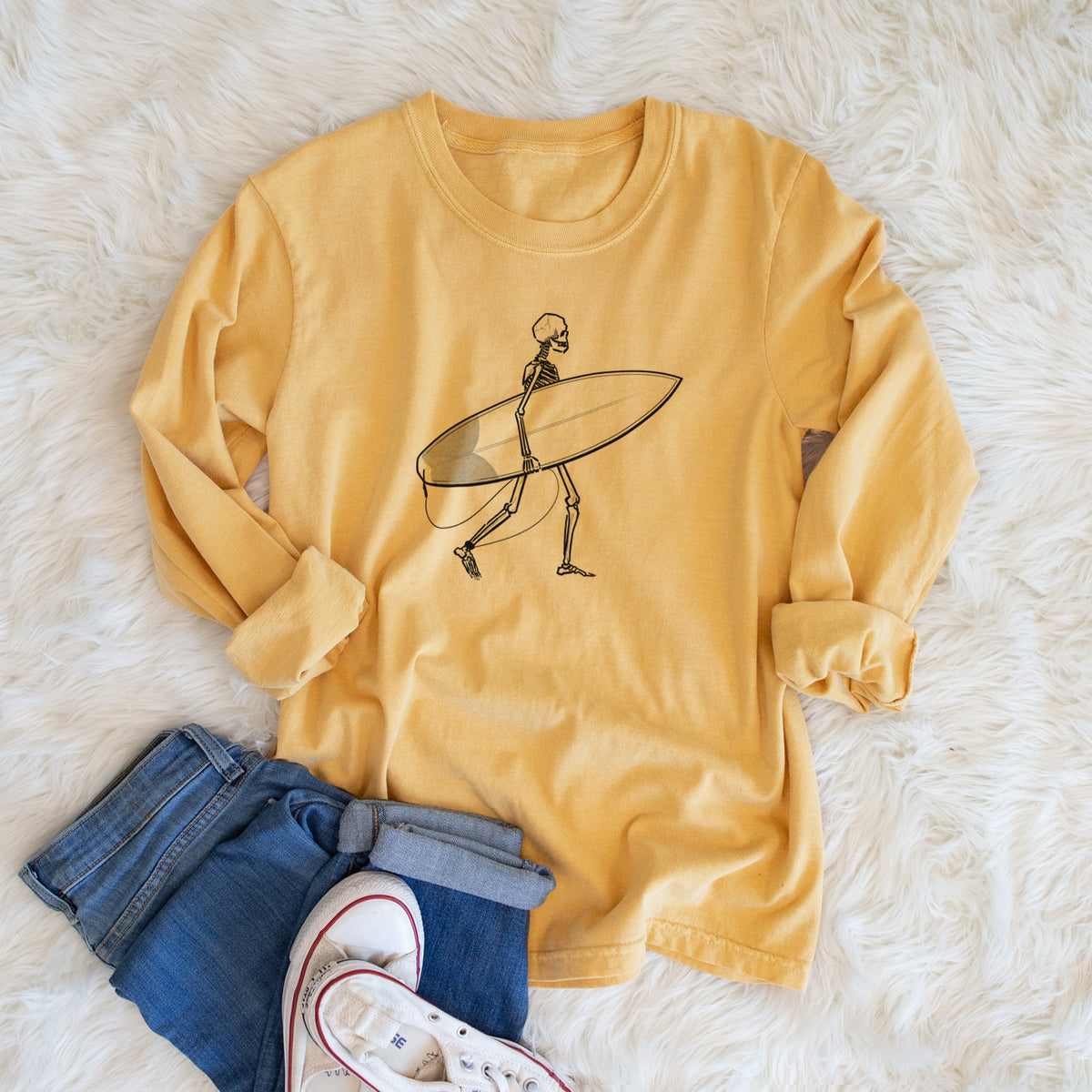 Seeking Swells - Skeleton Collection - Unisex Comfort Colors 100% Cotton Long Sleeve