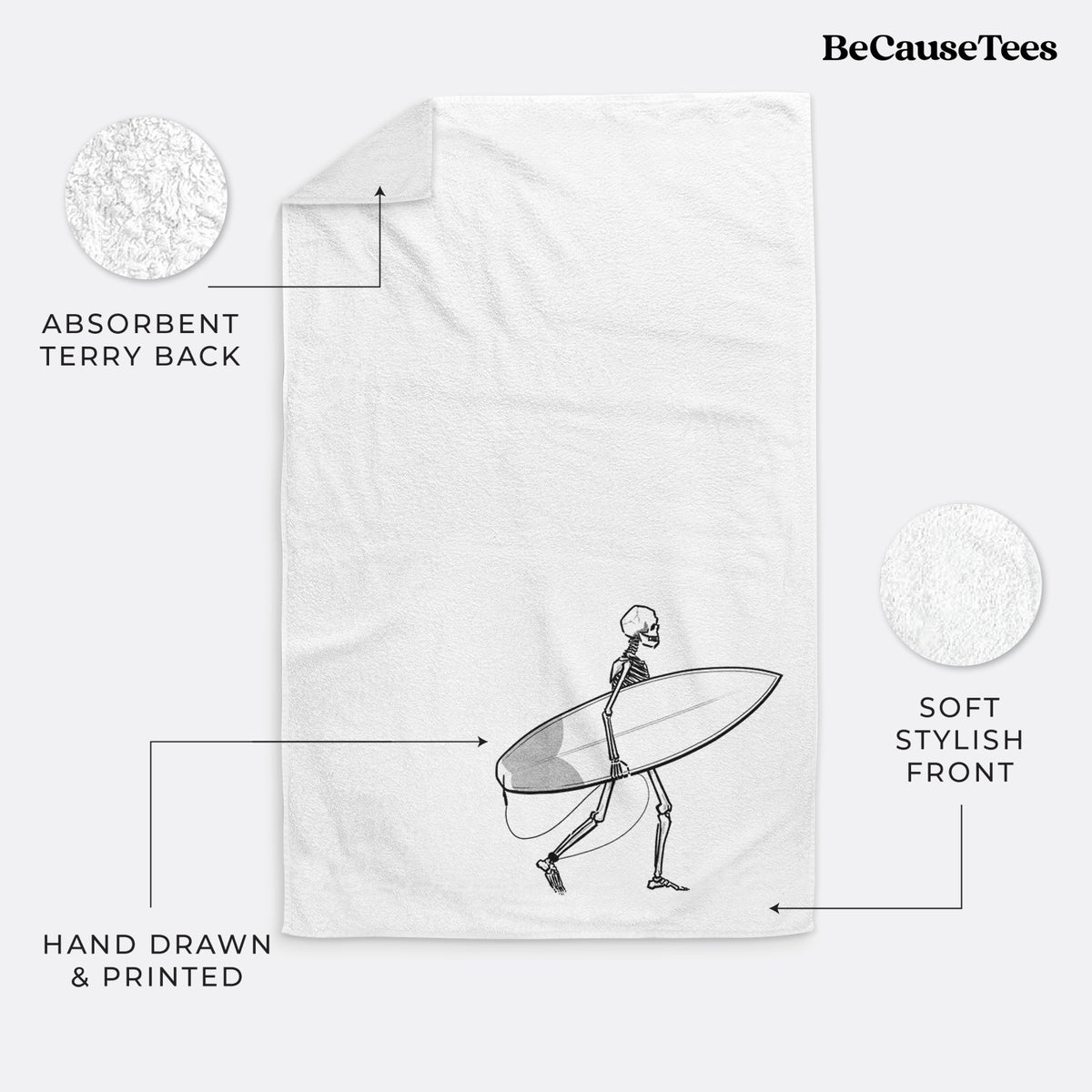Seeking Swells - Skeleton Collection Premium Decorative Hand Towel