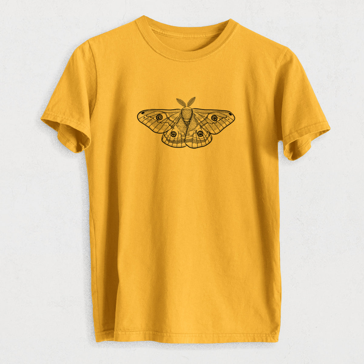 Saturnia pavonia - Small Emperor Moth - Heavyweight Men&#39;s 100% Organic Cotton Tee