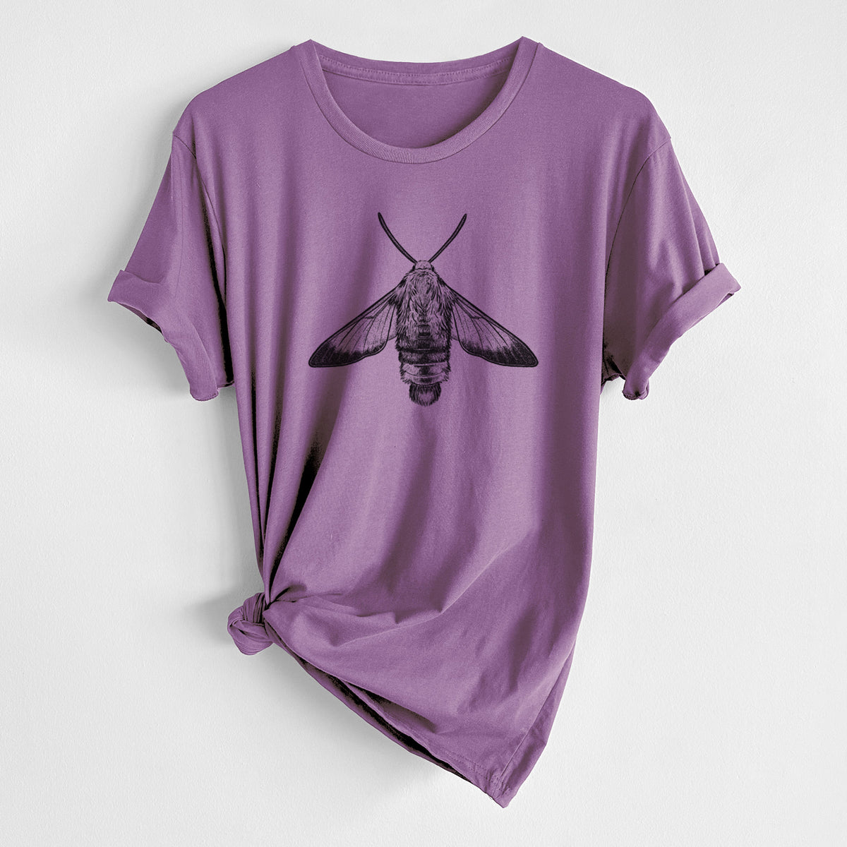 CLOSEOUT - Snowberry Clearwing Moth - Hemaris diffinis - Unisex Crewneck - Made in USA - 100% Organic Cotton