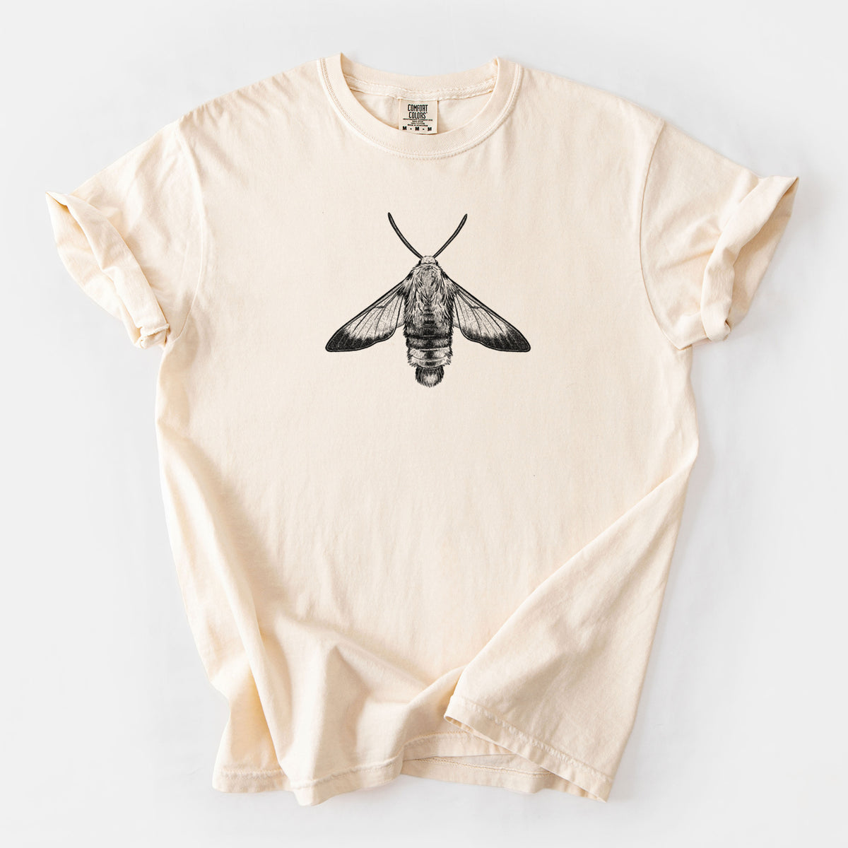 Snowberry Clearwing Moth - Hemaris diffinis - Unisex Comfort Colors Garment-Dyed Heavyweight T-shirt