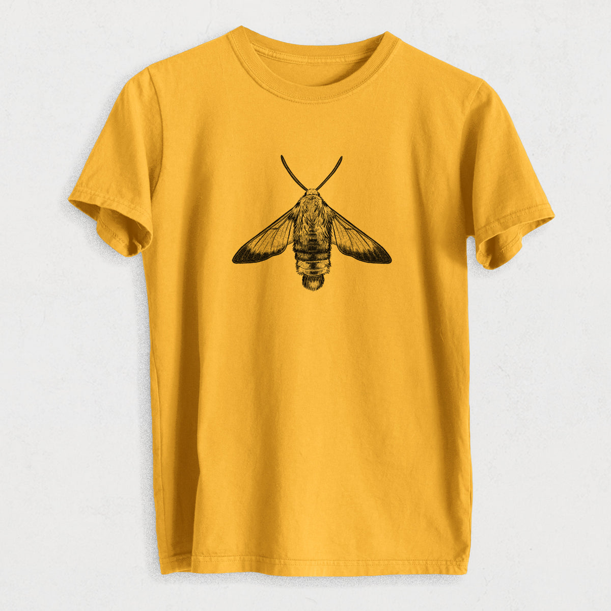 Snowberry Clearwing Moth - Hemaris diffinis - Heavyweight Men&#39;s 100% Organic Cotton Tee