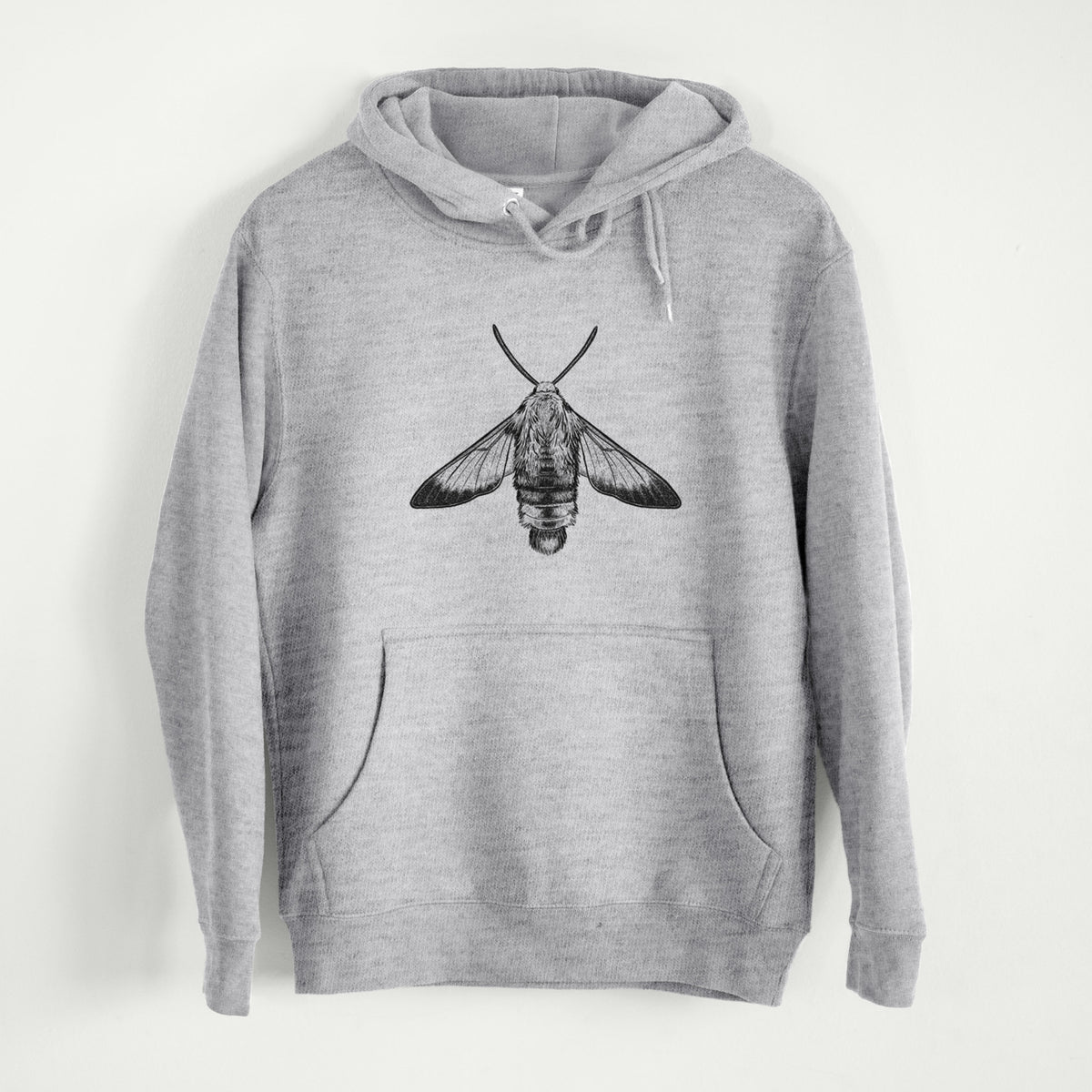 Snowberry Clearwing Moth - Hemaris diffinis  - Mid-Weight Unisex Premium Blend Hoodie