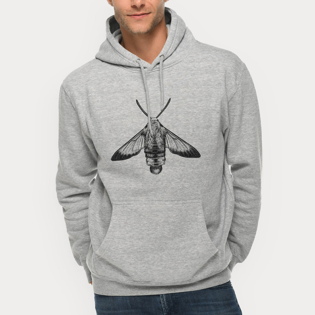 Snowberry Clearwing Moth - Hemaris diffinis  - Mid-Weight Unisex Premium Blend Hoodie