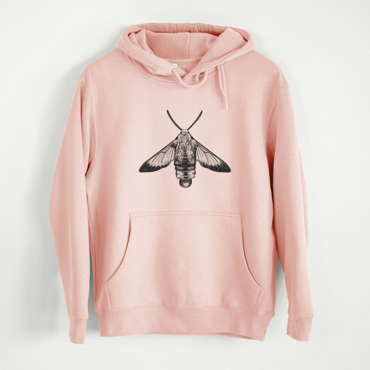 Snowberry Clearwing Moth - Hemaris diffinis  - Mid-Weight Unisex Premium Blend Hoodie