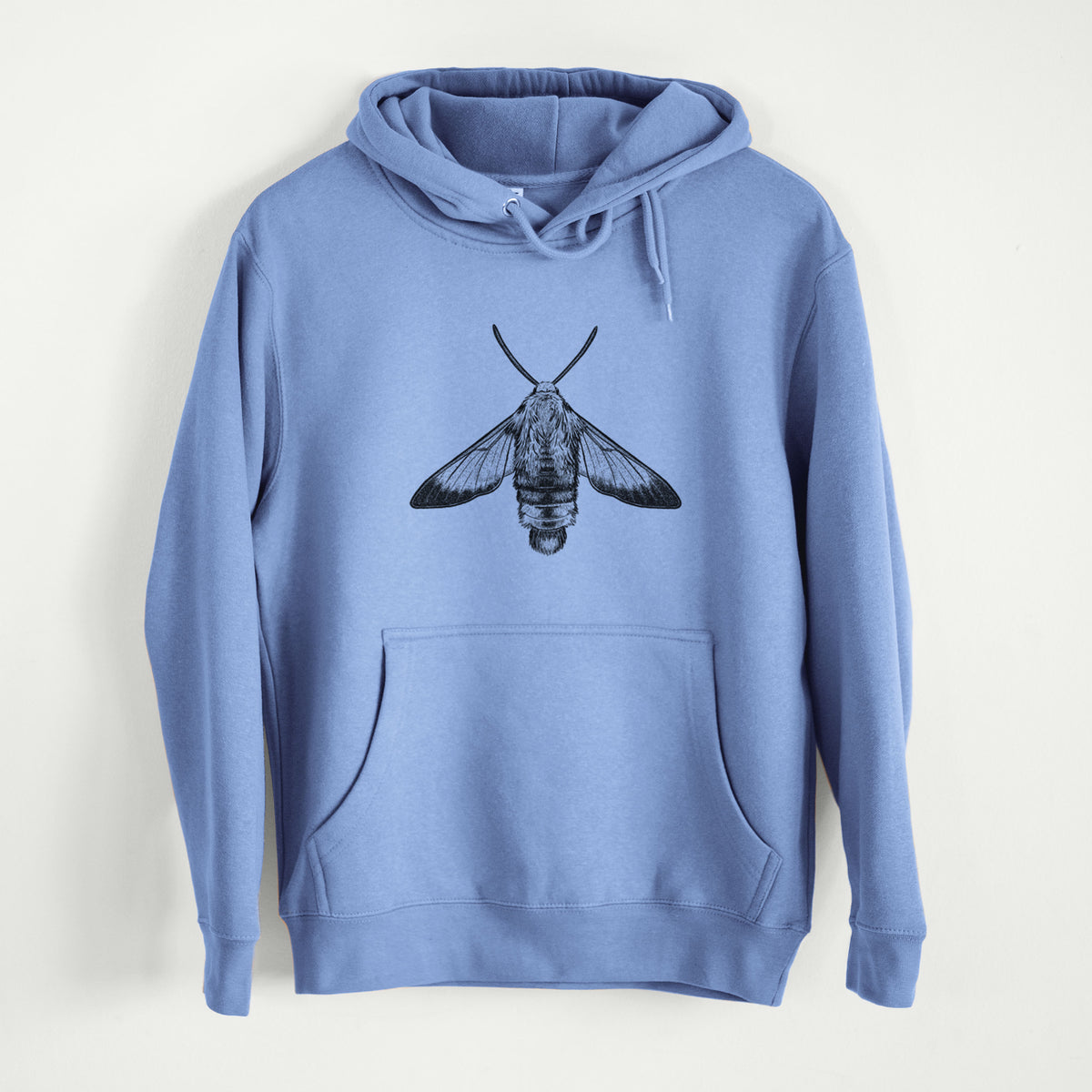 Snowberry Clearwing Moth - Hemaris diffinis  - Mid-Weight Unisex Premium Blend Hoodie