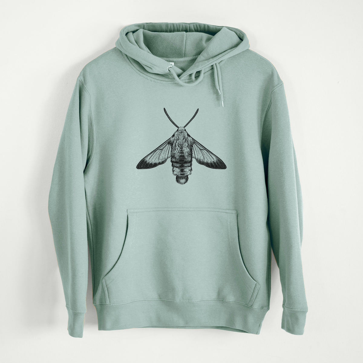 Snowberry Clearwing Moth - Hemaris diffinis  - Mid-Weight Unisex Premium Blend Hoodie