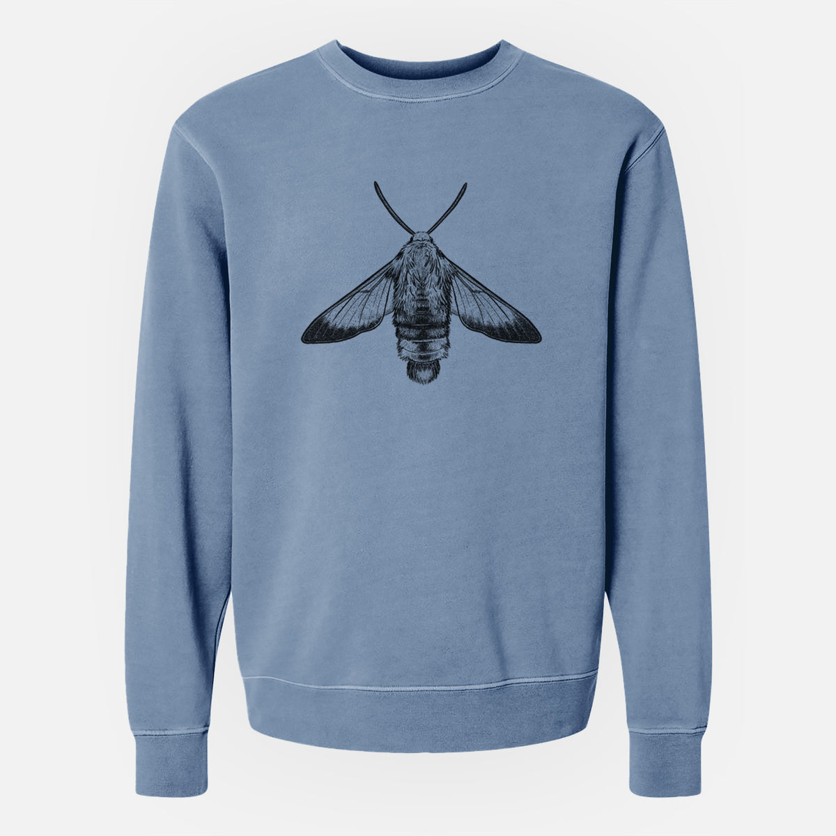 Snowberry Clearwing Moth - Hemaris diffinis - Unisex Pigment Dyed Crew Sweatshirt