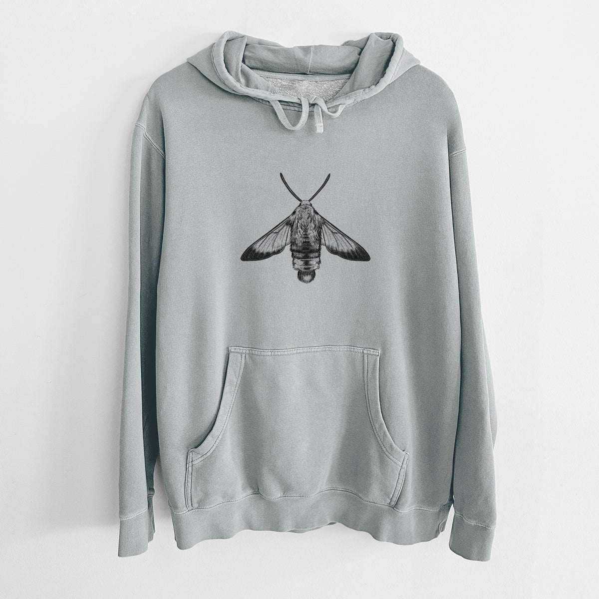 Snowberry Clearwing Moth - Hemaris diffinis - Unisex Pigment Dyed Hoodie