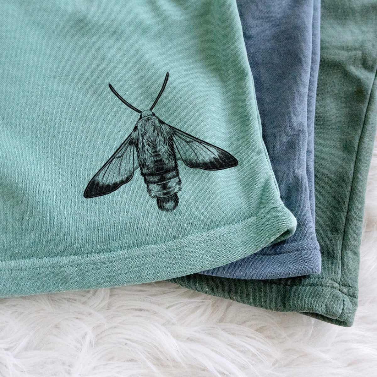 Snowberry Clearwing Moth - Hemaris diffinis - Unisex Pigment Dyed Shorts
