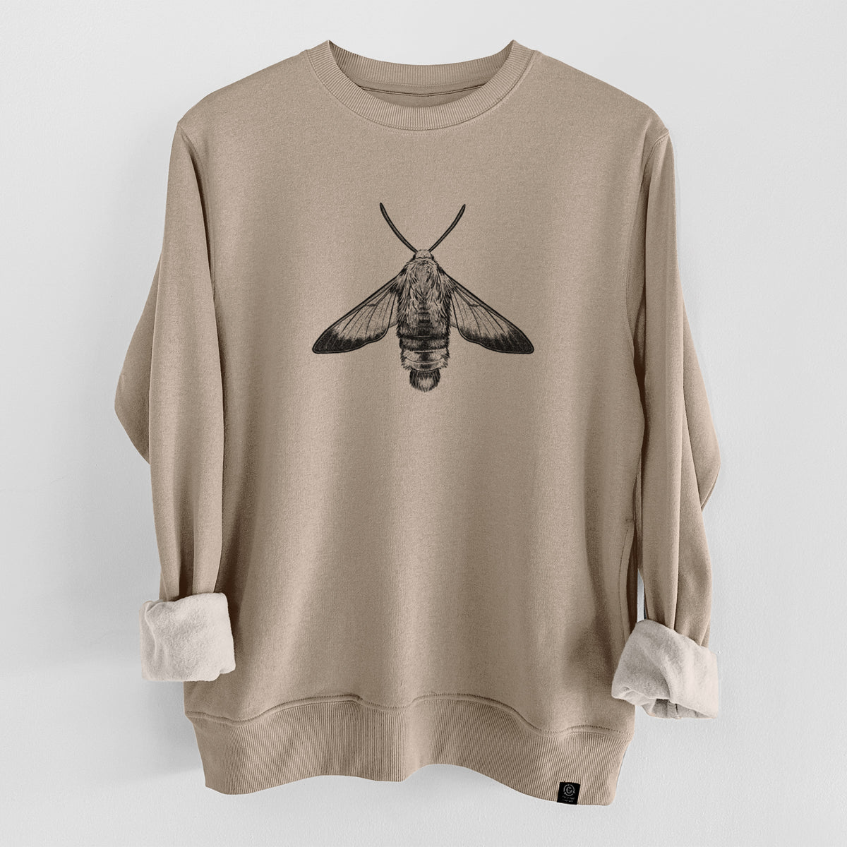 Snowberry Clearwing Moth - Hemaris diffinis  - Unisex Reclaimed Crewneck Sweatshirt