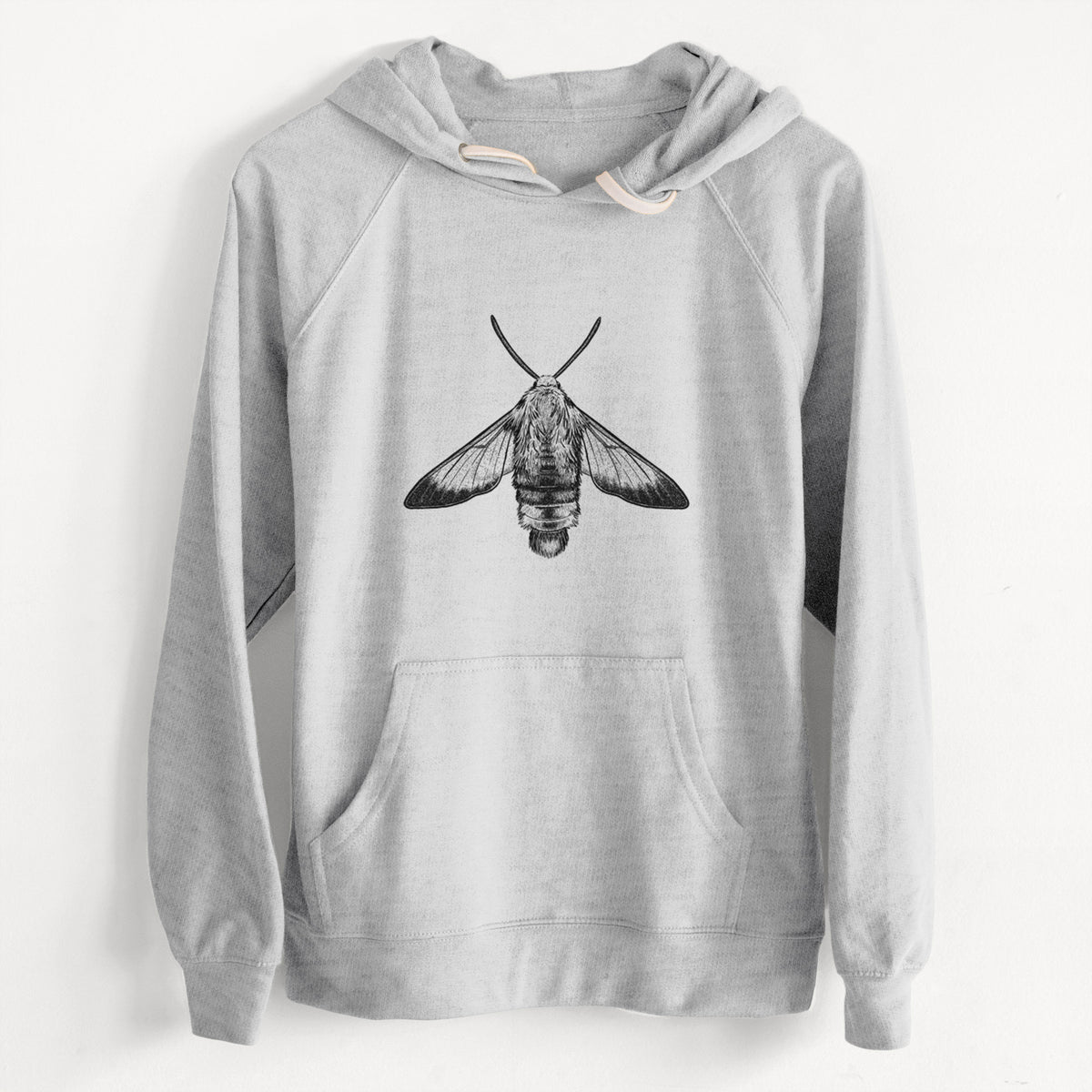 Snowberry Clearwing Moth - Hemaris diffinis  - Unisex Slim Fit Loopback Terry Hoodie