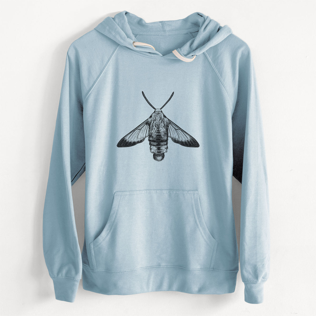 Snowberry Clearwing Moth - Hemaris diffinis  - Unisex Slim Fit Loopback Terry Hoodie